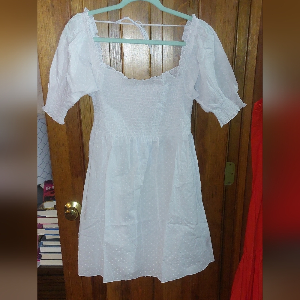 Hill House The Athena Nap Dress in Sheer White Swiss Dot - Picture 8 of 11